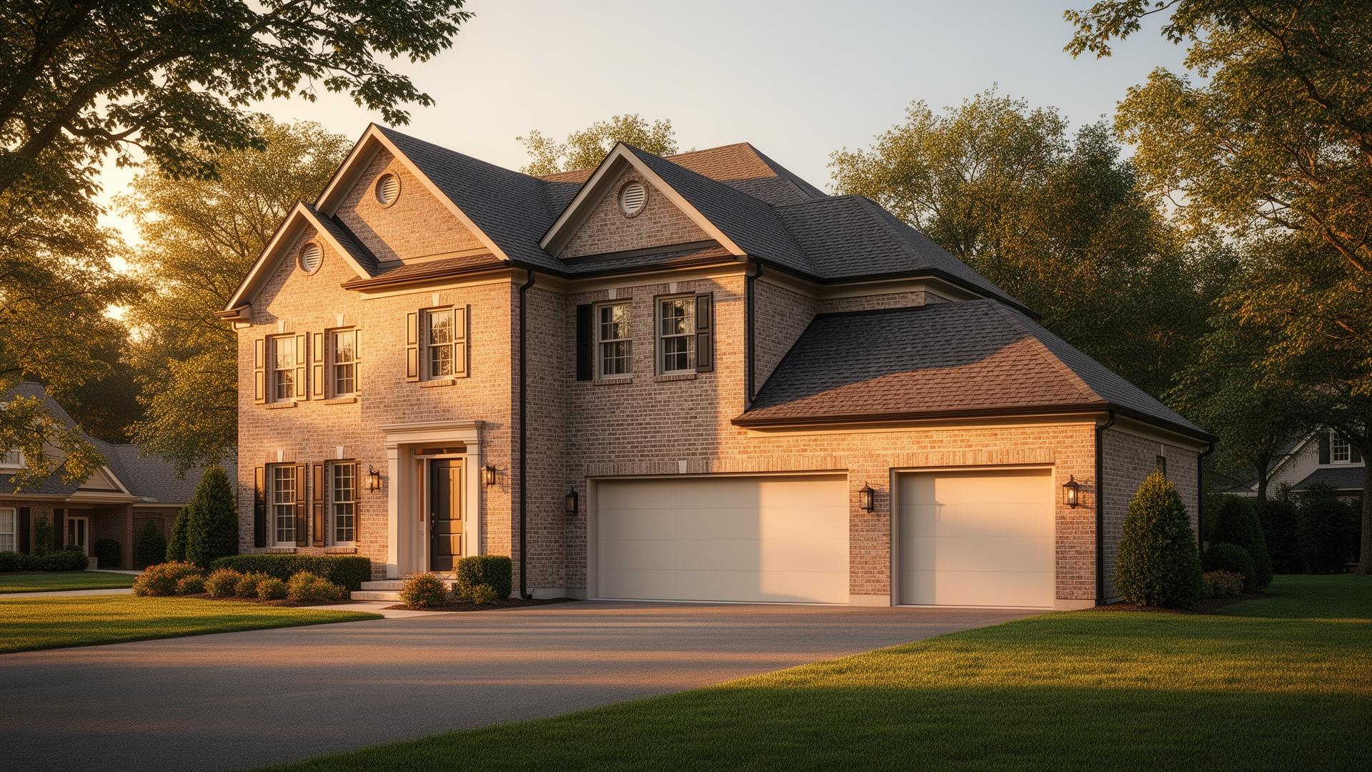 Professional garage door installation on elegant colonial home in Peabody Massachusetts